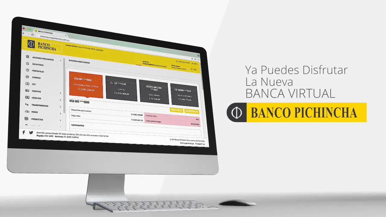 Screenshot of Banco Pichincha (Colombian Bank) project