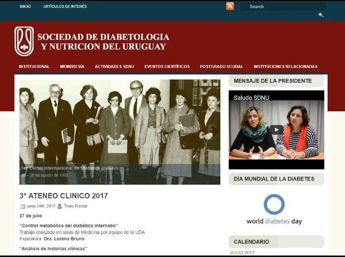 Screenshot of Society of Diabetology and Nutrition of Uruguay project